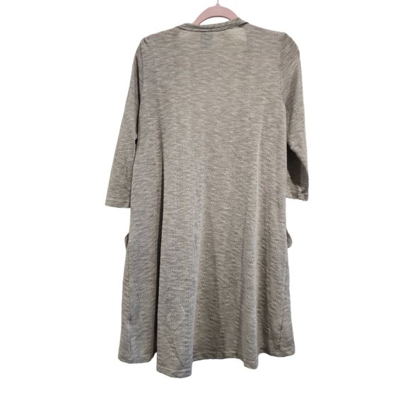 Grey duster cardigan with front pockets - Picture 2 of 3